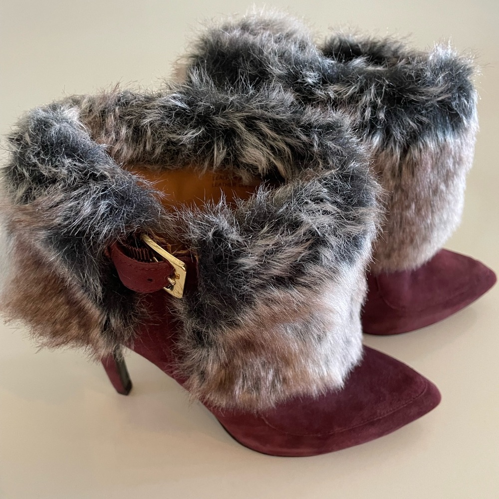 Vía Spiga Real Suede and Faux fur Bootie